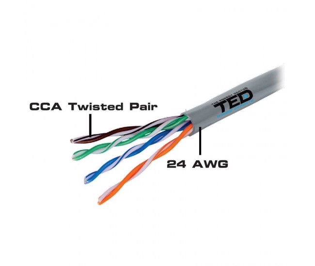 CABLU UTP CAT 5 CCA 0.5MM 305M TED ELECTRIC 