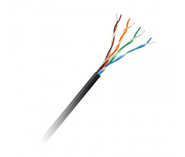 CABLU UTP CAT 5E CUPRU GEL NEGRU 305M 