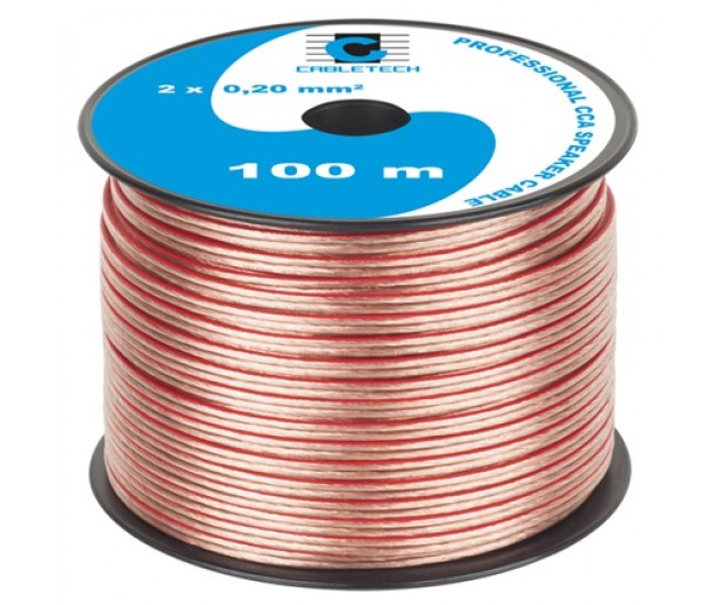 CABLU DIFUZOR CCA 2X0.20MM TRANSPARENT 100M 