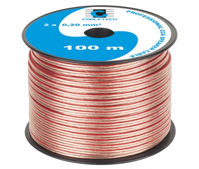 CABLU DIFUZOR CCA 2X0.20MM TRANSPARENT 100M