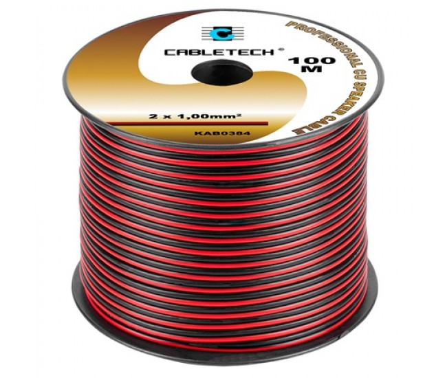 CABLU DIFUZOR CUPRU 2X1.00MM ROSU/NEGRU 100M 