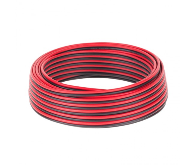 CABLU DIFUZOR CCA 2X0.75MM ROSU/NEGRU 10M 