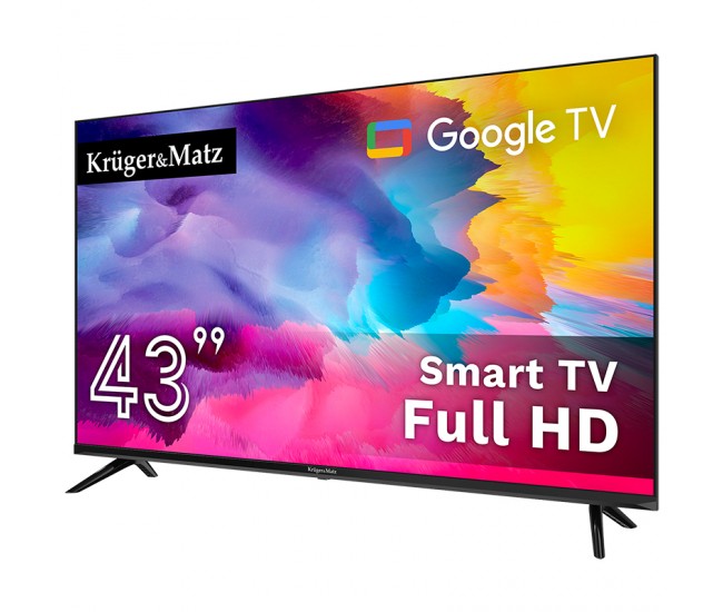 GOOGLE SMART TV 43 INCH 108CM H265 HEVC KRUGER&MATZ 