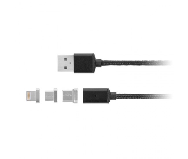 CABLU USB MAGNETIC MICRO USB / LIGHTNING 1M 