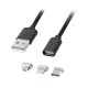 CABLU USB MAGNETIC MICRO USB / LIGHTNING 1M 