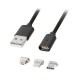 CABLU USB MAGNETIC MICRO USB / LIGHTNING 1M