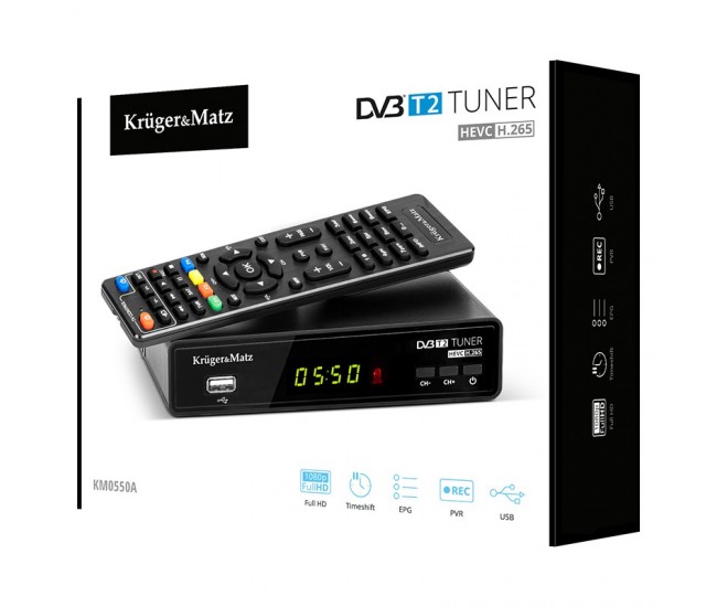 TUNER DVB-T2 H.265 HEVC KRUGER&MATZ 