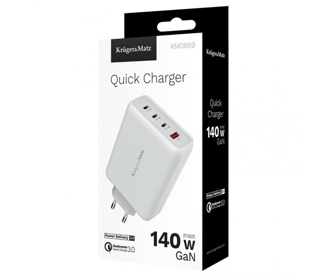 INCARCATOR RETEA PD 3.1 QC 3.0 GAN 140W KRUGER&MATZ 