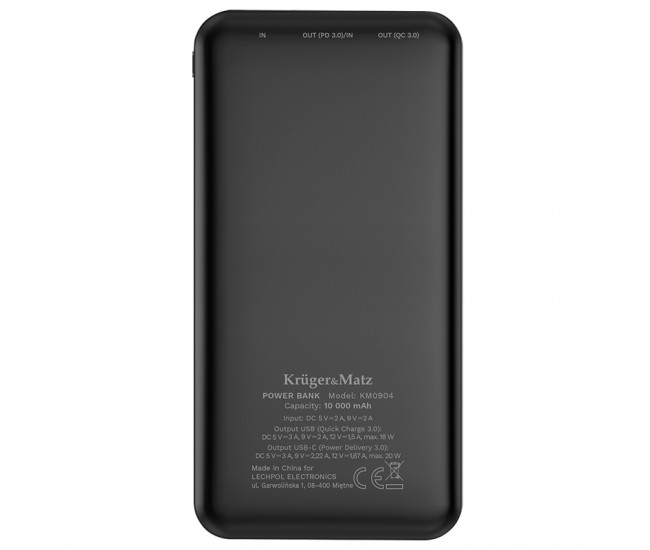 POWER BANK 10000MAH LI-POL QC /PD KRUGER&MATZ 