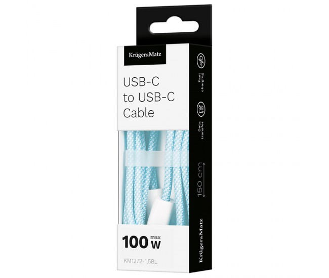 CABLU USB TYPE C - TYPE C 100W 1.5M KRUGER&MATZ 