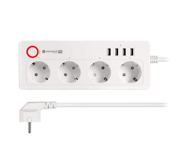 PRELUNGITOR SMART 4 PRIZE SCHUKO 4 USB CONNECT P6 TUYA 