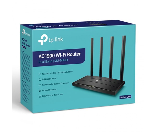 ROUTER WIRELESS GIGABIT AC1900 ARCHER C80 TP-LINK 