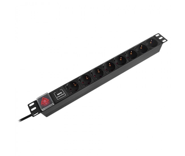 PDU RACK 19 INCH 8 PRIZE SWITCH 16A 2M EMTEX 