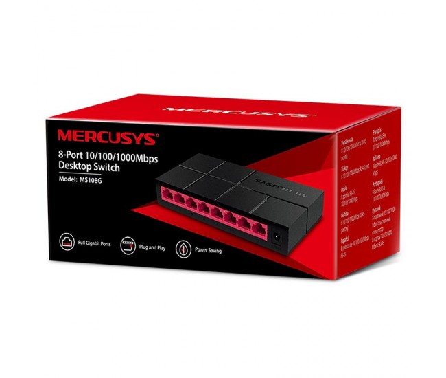 SWITCH 8 PORTURI 10/100/1000MBPS MS108G MERCUSYS 