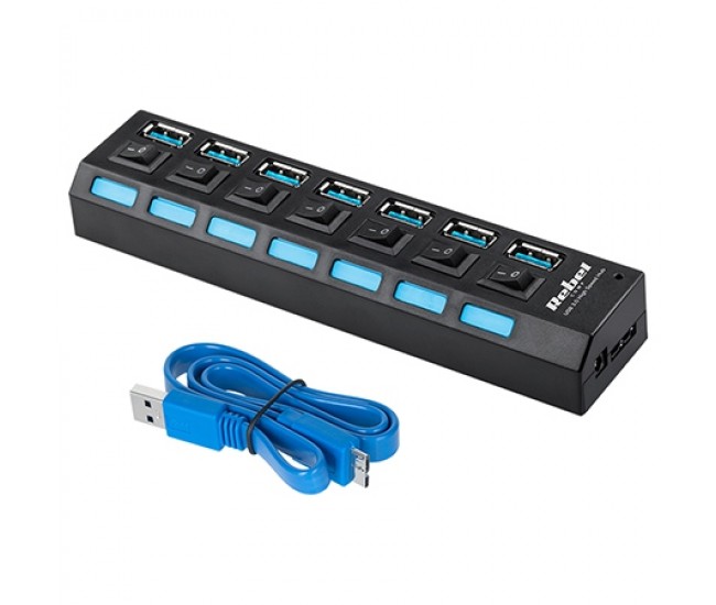HUB USB 3.0 7 PORTURI REBEL 