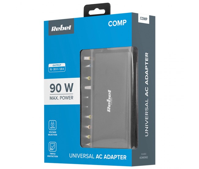 ALIMENTATOR UNIVERSAL 15-20V 90W PD REBEL 
