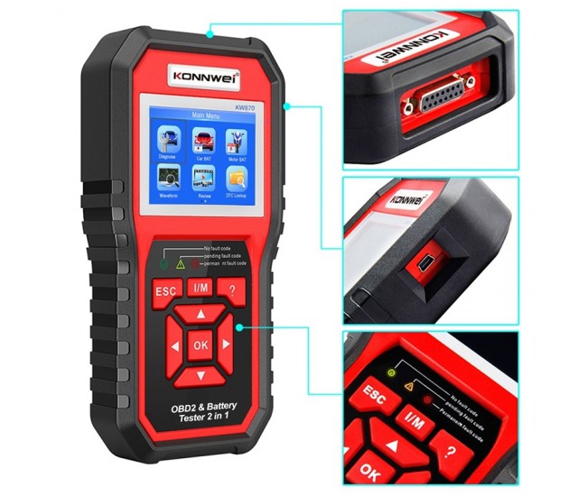 MULTIMETRU DIAGNOZA AUTO OBD2 KW870 KONNWEI 