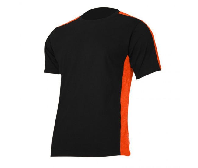 TRICOU BUMBAC NEGRU-PORTOCALIU - L 