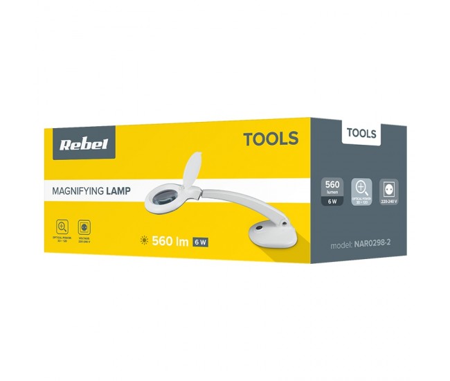 LAMPA CU LUPA 3+12 DIOPTRII 6W REBEL 