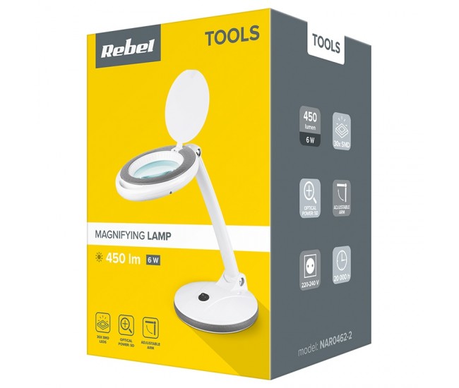 LAMPA LED 6W CU LUPA 5 DIOPTRII REBEL (30X283 