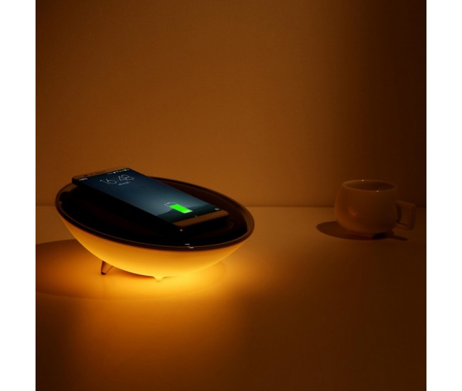 LAMPA LED 10W INCARCARE WIRELESS QI PLATINET 