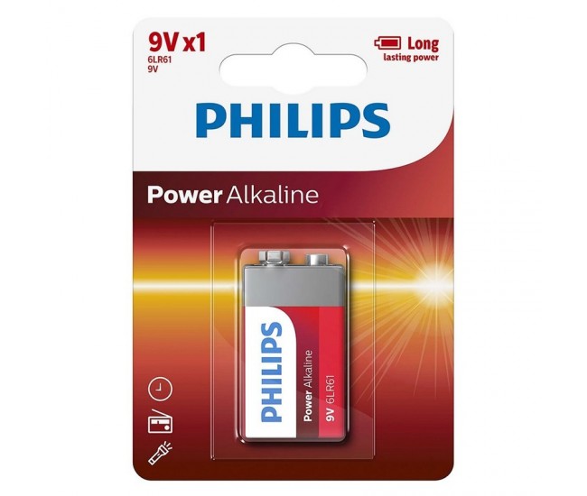 BATERIE POWER ALKALINE 9V BLISTER 1 BUC PHILIPS 