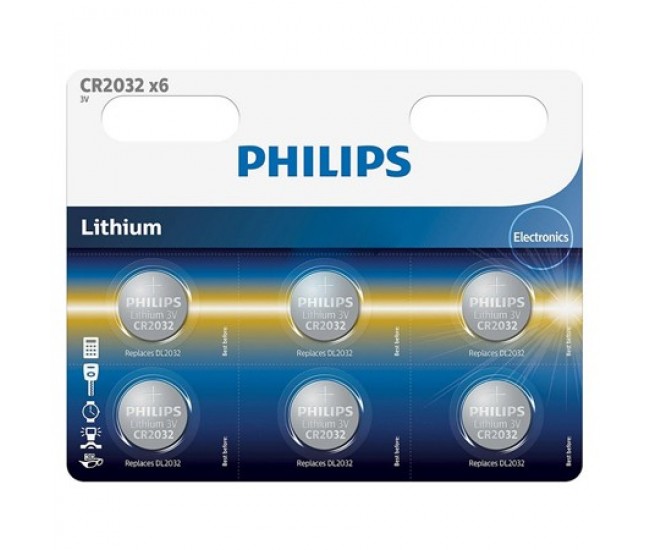 BATERIE LITHIUM CR2032 BLISTER 6 BUC PHILIPS 