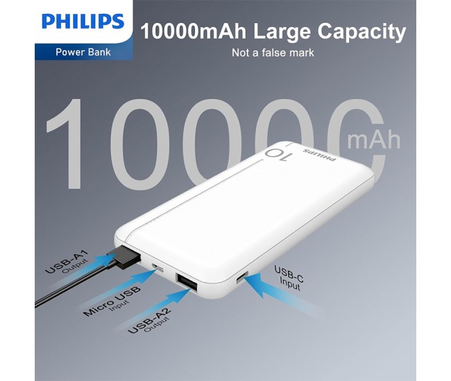 POWER BANK LI-POLYMER 10000MAH PHILIPS 