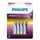 BATERIE LITHIUM ULTRA LR3 AAA BLISTER 4 BUC PHILIPS 