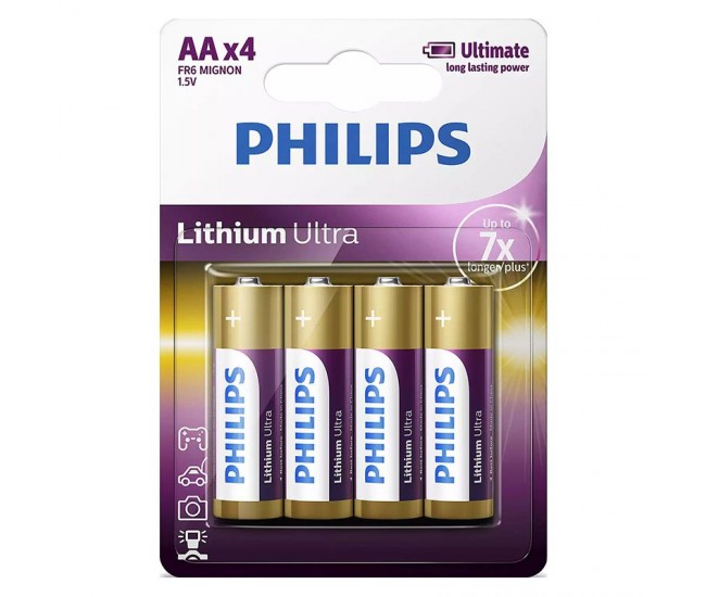 BATERIE LITHIUM ULTRA LR6 AA BLISTER 4 BUC PHILIPS 