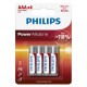 BATERIE POWER ALKALINE LR3 AAA BLISTER 4 BUC PHILIPS 
