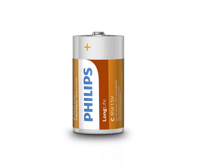 BATERIE LONGLIFE R14 C BLISTER 2 BUC PHILIPS 