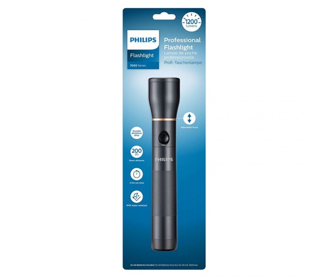 LANTERNA LED ALUMINIU 1200 LUMENI 6 AA PHILIPS 