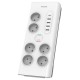 PRELUNGITOR SURGE PROTECTOR 6 PRIZE 2M 5 X USB PHILIPS 