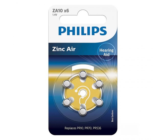 BATERIE AUDITIVA ZINC AIR BLISTER 6 BUC PHILIPS 