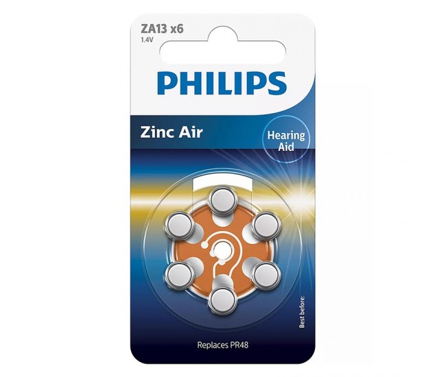 BATERIE AUDITIVA ZINC AIR BLISTER 6 BUC PHILIPS 