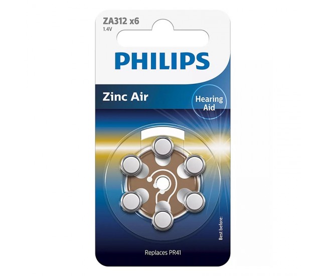 BATERIE AUDITIVA ZINC AIR BLISTER 6 BUC PHILIPS 