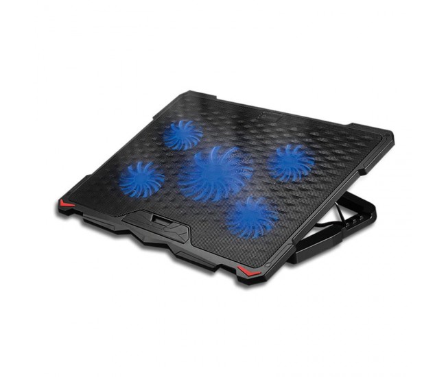 COOLING PAD LAPTOP 5 FANS 2 USB PLATINET 