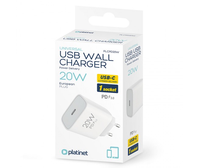 INCARCATOR RETEA PD 3.0 QC 3.0 20W PLATINET 
