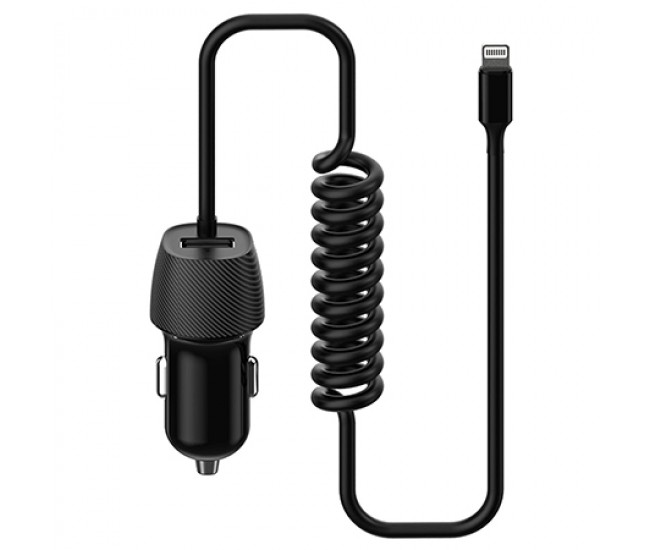 INCARCATOR AUTO CABLU SPIRALAT 3.4A LIGHTNING 