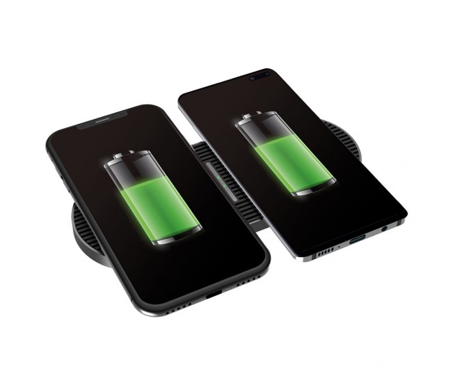 CHARGER WIRELESS QI DUO 2X10W TYPE C PLATINET 
