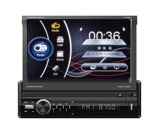 RADIO PLAYER 1 DIN 7 INCH BT 4X40W PY RADIO PLAYER 1 DIN 7 INCH BT 4X40W PY