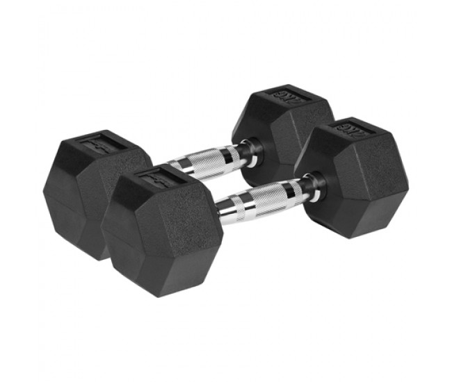 GANTERE DUMBBELL HEX FONTA CAUCIUCATA 2X4KG REBEL ACTIV 