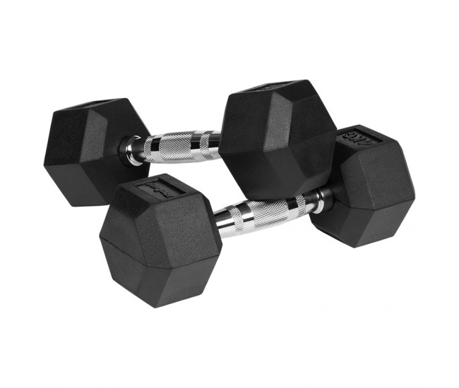 GANTERE DUMBBELL HEX FONTA CAUCIUCATA 2X4KG REBEL ACTIV 