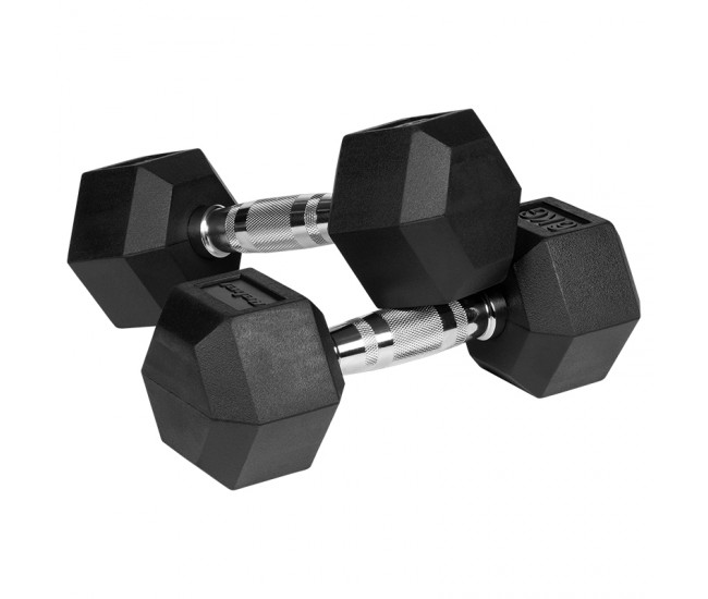 GANTERE DUMBBELL HEX FONTA CAUCIUCATA 2X6KG REBEL ACTIV 