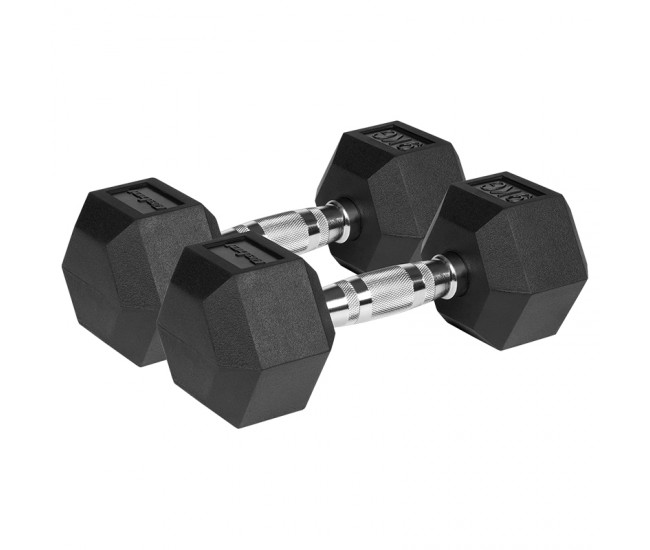 GANTERE DUMBBELL HEX FONTA CAUCIUCATA 2X9KG REBEL ACTIV 