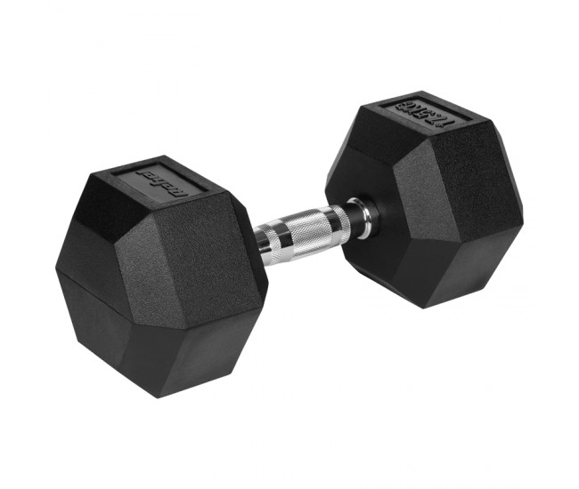 GANTERE DUMBBELL HEX FONTA CAUCIUCATA 17.5KG REBEL ACTI 