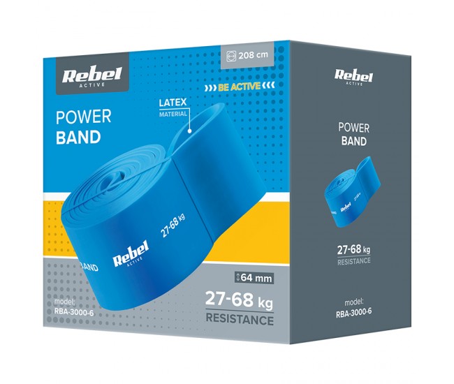BANDA ELASTICA LATEX 208CM 27-68KG REBEL ACTIVE 