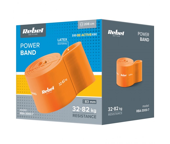 BANDA ELASTICA LATEX 208CM 32-82KG REBEL ACTIVE 