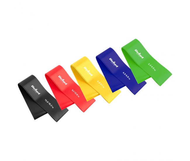 SET 5 BENZI ELASTICE LATEX MINI BAND 2-18KG REBEL ACTIV 